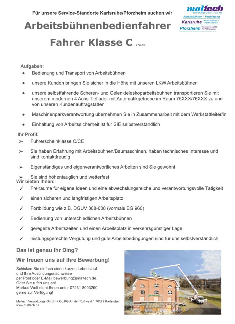 Freie Stellen bei maltech